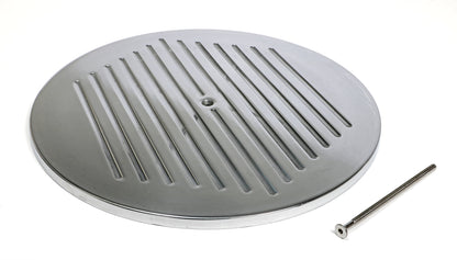 Trans-Dapt Performance 14 In. Round Polished Aluminum Air Cleaner Top; Pinstripes Ball-Milling 2490