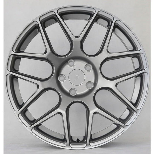 19" X 8.5/9.5" Staggered Aluminum Semi Titanium Wheels Set - Dynamic Performance - T606-ST-19x8.5/9.5-5x112-35/38-66.56