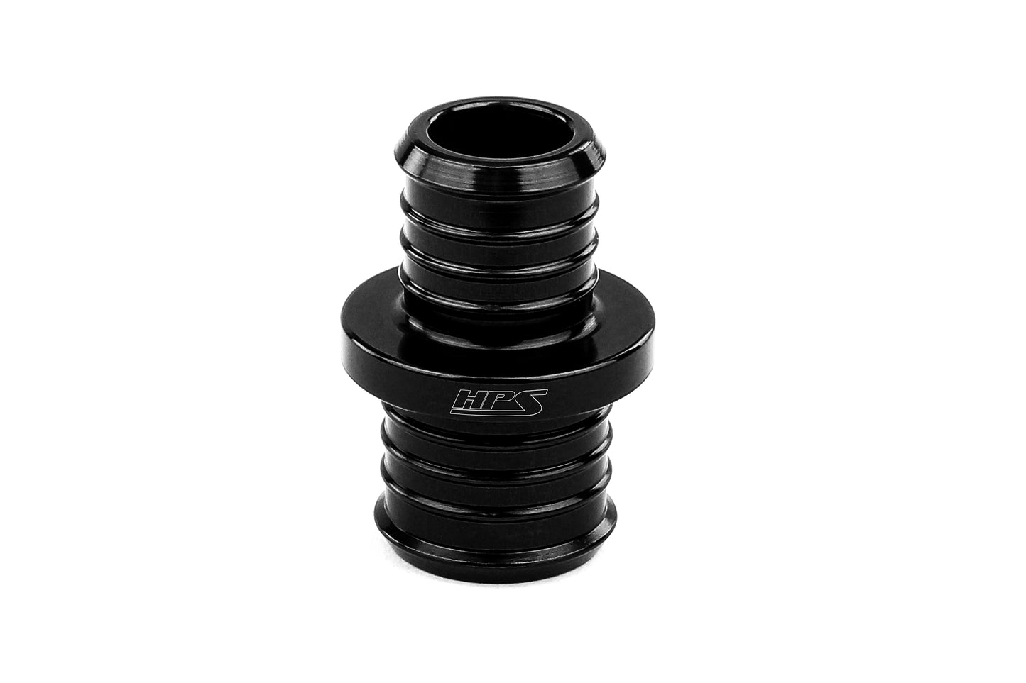 HPS Performance Billet Multi-ribbed Aluminum Reducing Hose Union 3/4" - 1" OD Black AHUR-075-100-BLK