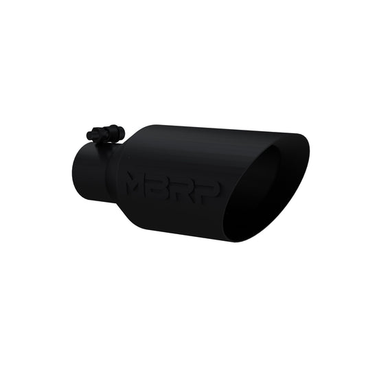 MBRP Exhaust Tip; 4 1/2in. O.D.; DW Angle Rolled End; 2 1/2in. inlet 11in. in length; Black Coated T5161BLK