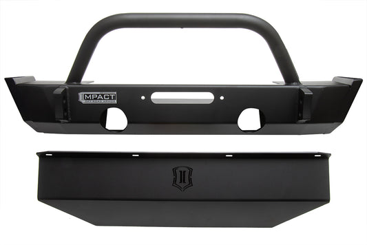 ICON Impact Series Offroad Armor 18-UP JEEP JL / 20-UP JT FRONT IMPACT BUMPER W/ SKID PLATE 25150