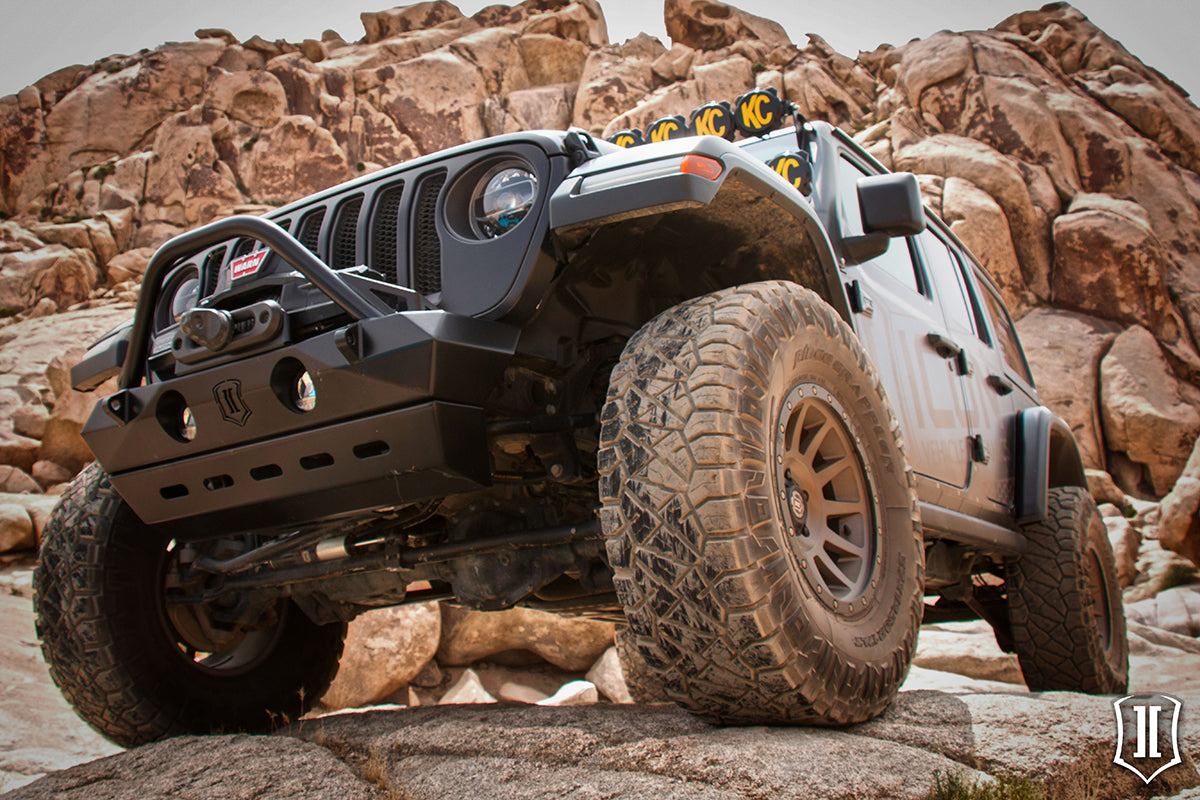ICON Impact Series Offroad Armor 18-UP JEEP JL / 20-UP JT PRO SERIES FRONT BUMPER SKID 25159
