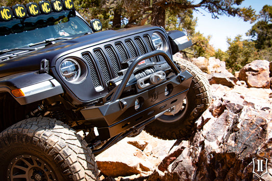 ICON Impact Series Offroad Armor 18-UP JEEP JL / 20-UP JT PRO SERIES FRONT BUMPER W/ BAR 25164