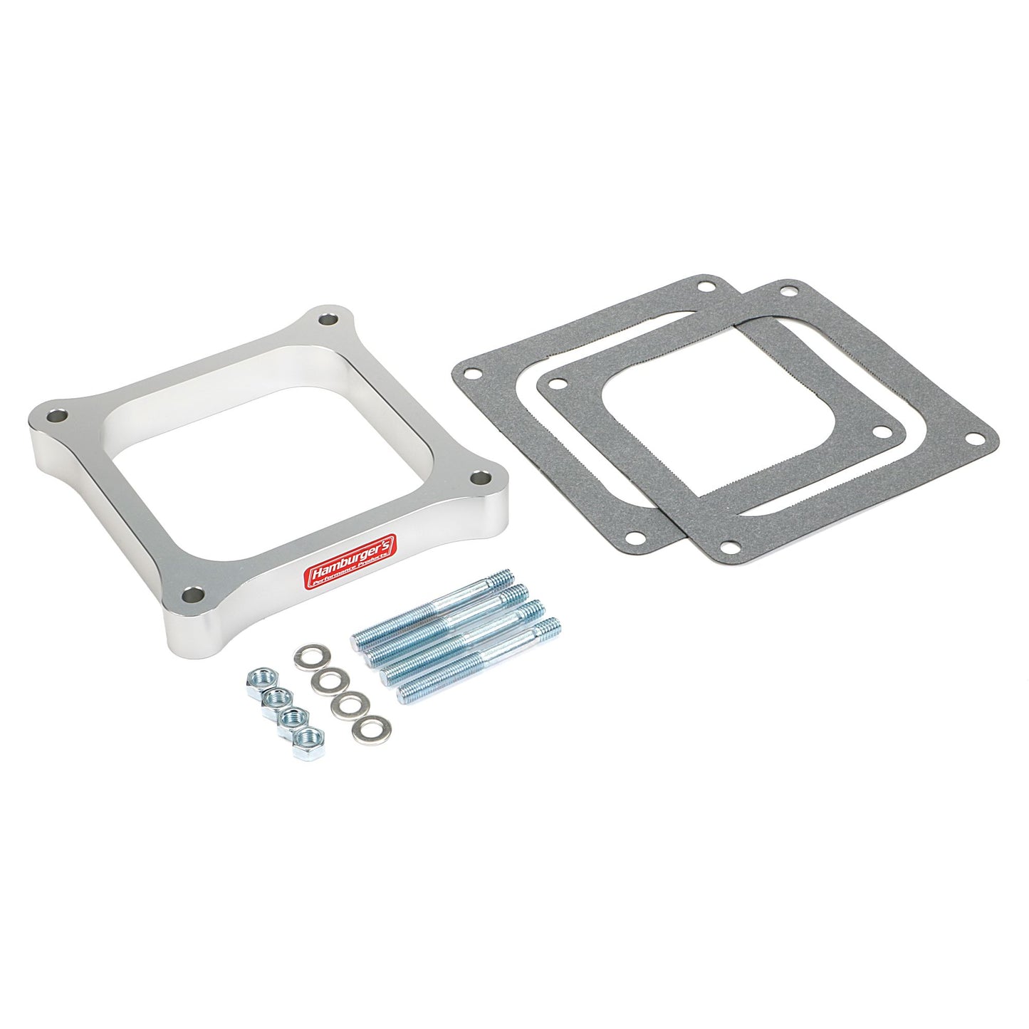 HAMBURGER'S PERFORMANCE PRODUCTS OPEN PLENUM CARBURETOR SPACER- HOLLEY DOMINATOR; 1 IN. TALL- BILLET ALUMINUM 3203