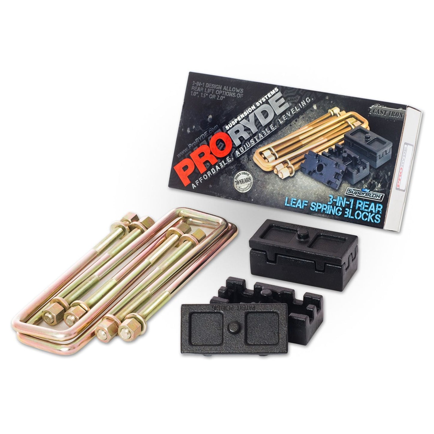 ProRYDE Suspension Systems 52-1400G GH HD 3-in-1 Block Kit w/U-bolts-Tapered