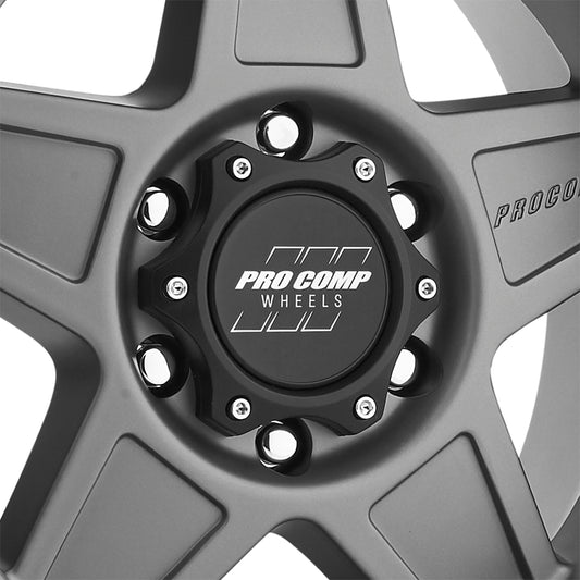 Pro Comp Wheels Predator Matte Graphite 17x8.5 6x5.5 4.75BS Offset 0mm Cap P/N 503434200 2635-78583