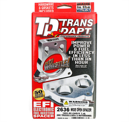 Trans-Dapt Performance 1991-95 7.4L V8 Chevy/Gmc Trucks Suvs And Motorhomes- Wide-Open Throttle Body Spacer 2636