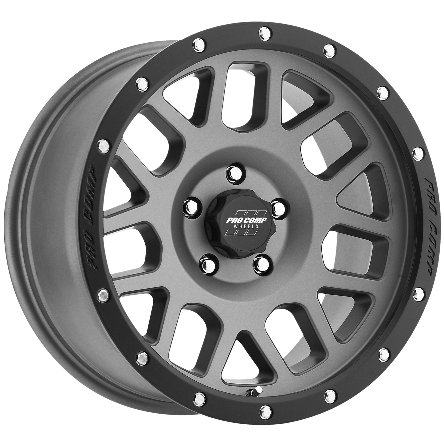 Pro Comp Wheels Vertigo Matte Graphite 17x9 5x5 4.75BS Offset -6mm Cap P/N 5040556000 2640-7973