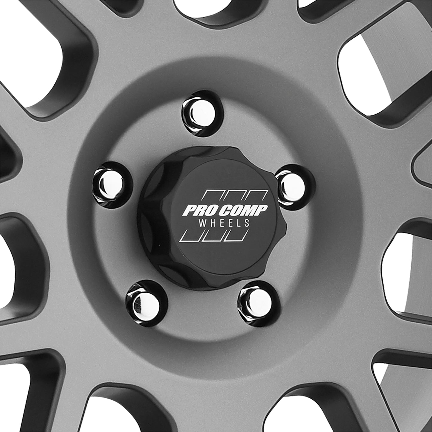 Pro Comp Wheels Vertigo Matte Graphite 17x9 5x5 4.75BS Offset -6mm Cap P/N 5040556000 2640-7973