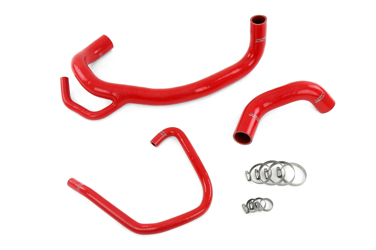 HPS Performance High Temp 3-ply Reinforced Silicone Replaces OEM Rubber Radiator Hoses 57-1616R-RED