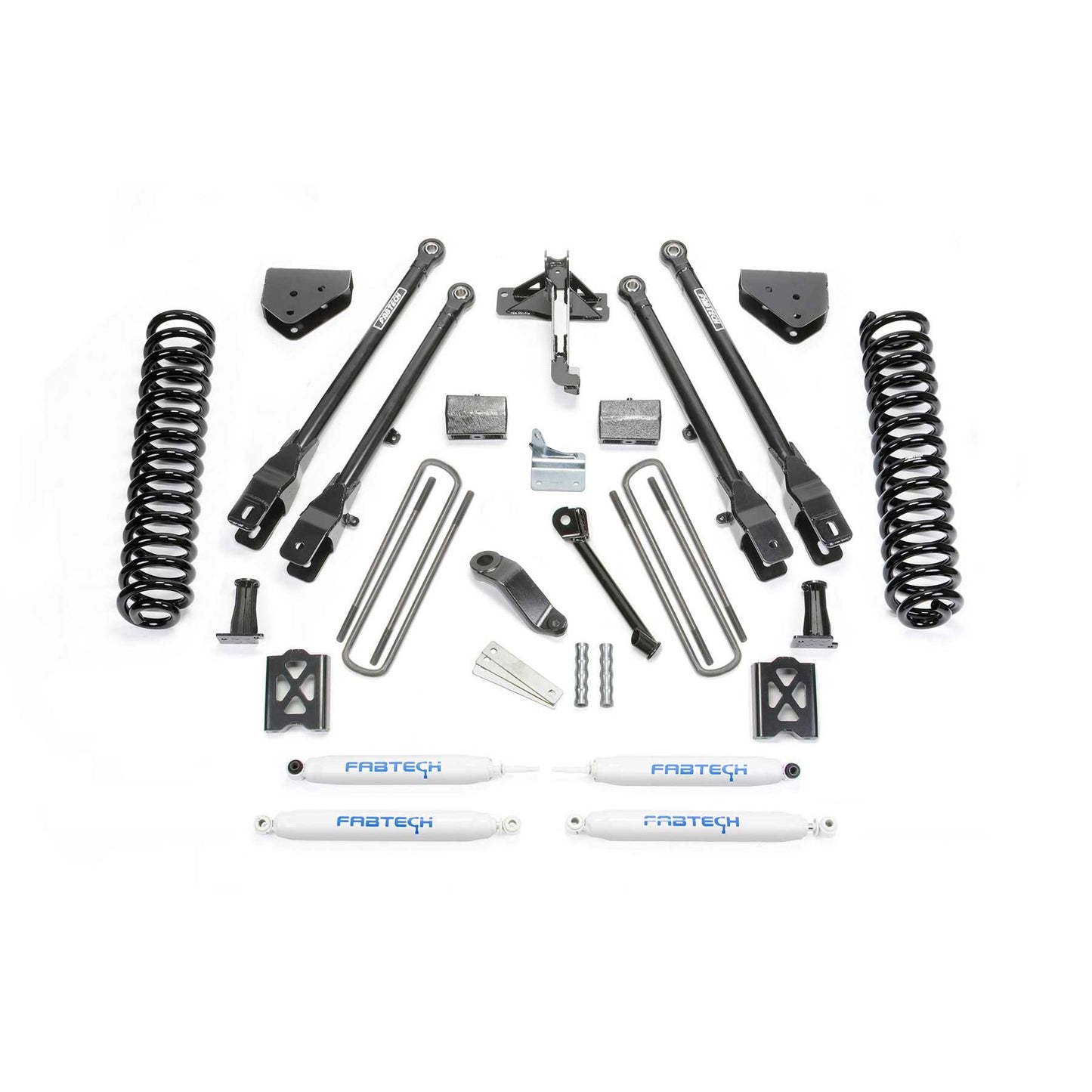 Fabtech 6" 4LINK SYS W/COILS & PERF SHKS 05-07 FORD F350 4WD K20132