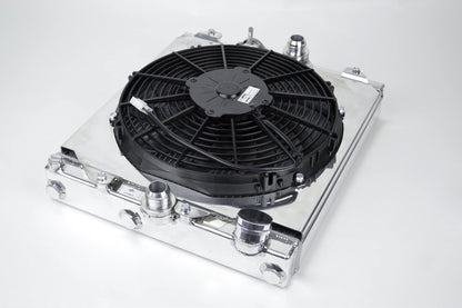 CSF Cooling Racing Universal Half Radiator - Evo 7/8/9 / 92-00 Civic - W/ SPAL Fan & Shroud 2858X