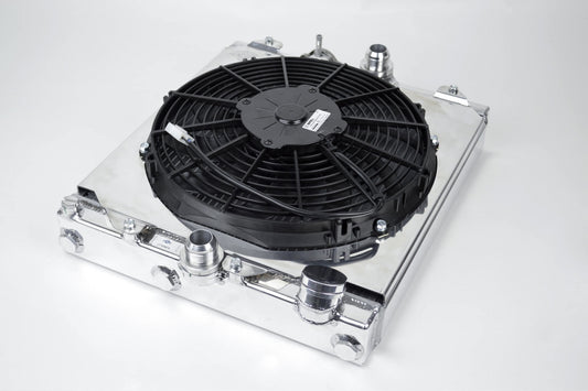 CSF Cooling Racing Universal Half Radiator - Evo 7/8/9 / 92-00 Civic - W/ SPAL Fan & Shroud 2858X