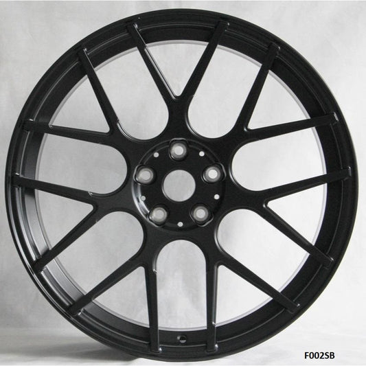 22" X 9/10.5" Staggered Forged Satin Black Wheels Set - Dynamic Performance - F002-SB-22x9/10.5-5x112-35/38-66.56