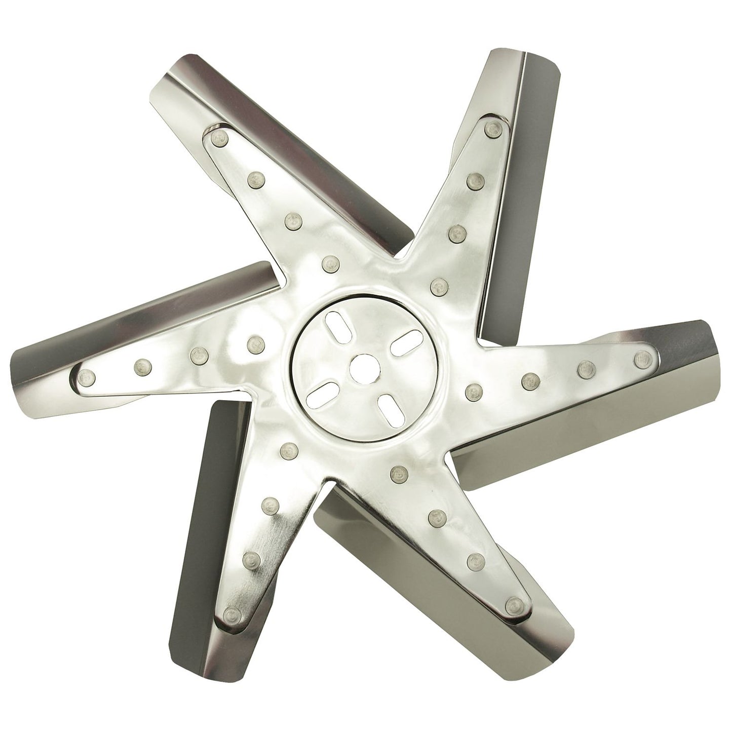 Derale 15" High Performance Stainless Steel Reverse Rotation Flex Fan, Chrome Hub 19715