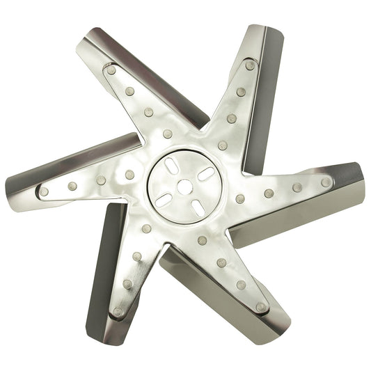 Derale 15" High Performance Stainless Steel Reverse Rotation Flex Fan, Chrome Hub 19715