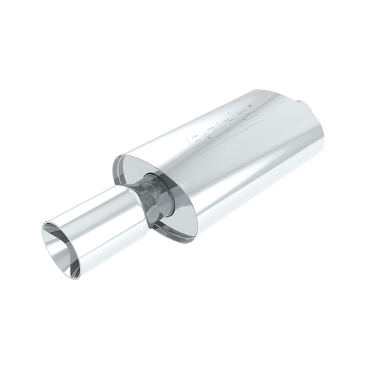 Borla Boomers Muffler Blow Torch 2.25in Center Inlet/ 4in Single Round Tip 5.5in x 8.5in Oval x 14in Long Body 40060