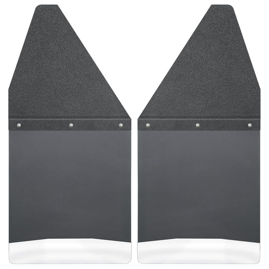 Husky Liners Kick Back Mud Flaps 12" Wide - Black Top and Stainless Steel Weight 17100