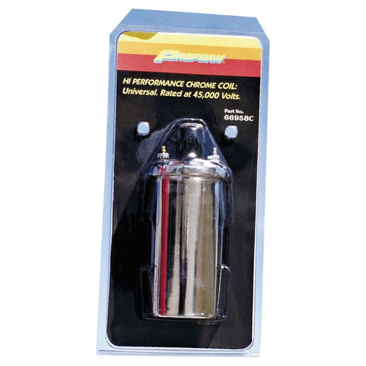 Proform Chrome Ignition Coil; Universal; High Performance 45,000 Volts 66958C