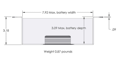 XS Power Batteries 375 Series Stamped Aluminum Side Mount Box with no Window 510