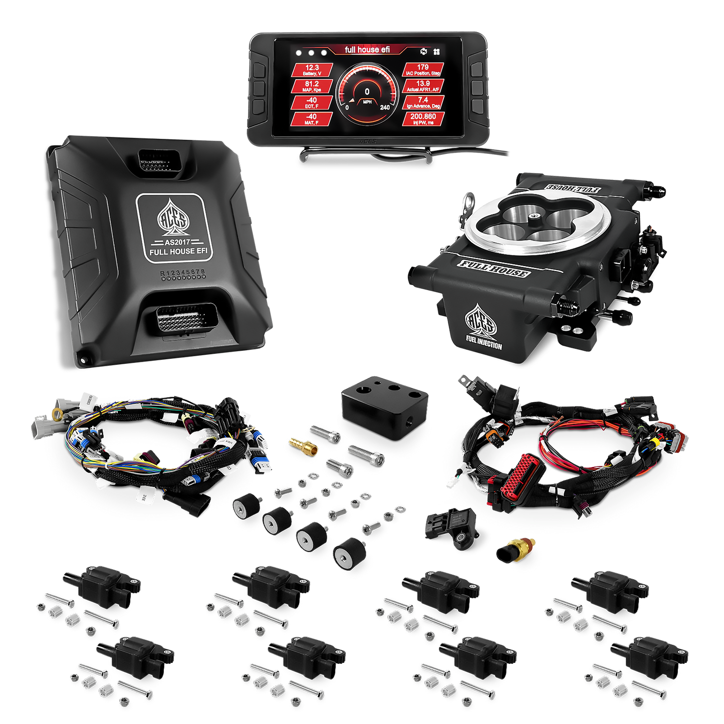 Aces Fuel Injection Full House Pro 8 Channel EFI/CDI TBI System AS2017-2-LS