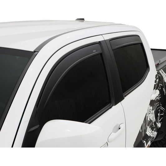 Auto Ventshade 1774036 Low Profile Matte Black Ventvisor Side Window Deflector 4-Piece Set For 16-22 Toyota Tacoma Crew Cab