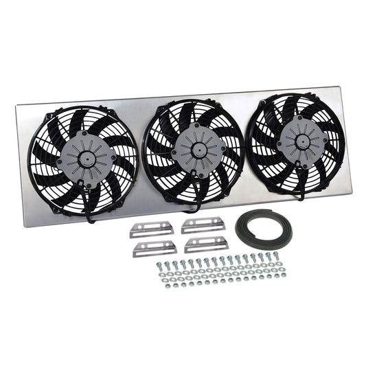 Derale Powerpack - High Output Triple 9" Electric RAD Fan/Aluminum Shroud Kit 16839