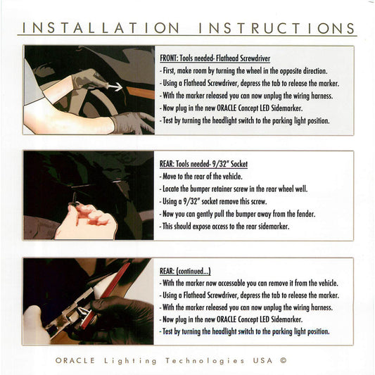 Oracle Lighting 3157-504 - 2010-2015 Chevy Camaro ORACLE Concept Sidemarker Set - Ghosted