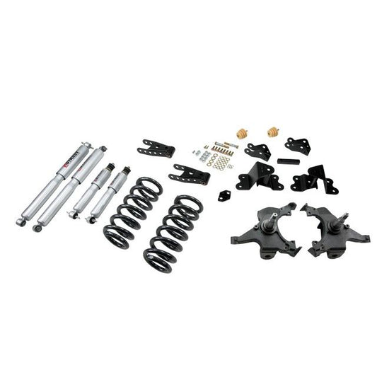 BELLTECH 700SP LOWERING KITS Front And Rear Complete Kit W/ Street Performance Shocks 1990-1994 Chevrolet Silverado/Sierra C1500 (454 SS Only) 88-98 Chevrolet Silverado/Sierra C2500 (All ext 8 Lug) 3 in. F/4 in. R drop W/ Street Performance Shocks