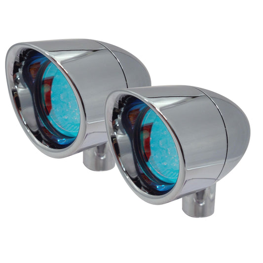 Lazer Star Lights RED LED SMALL VIZOR LIGHT CHROME V5801R