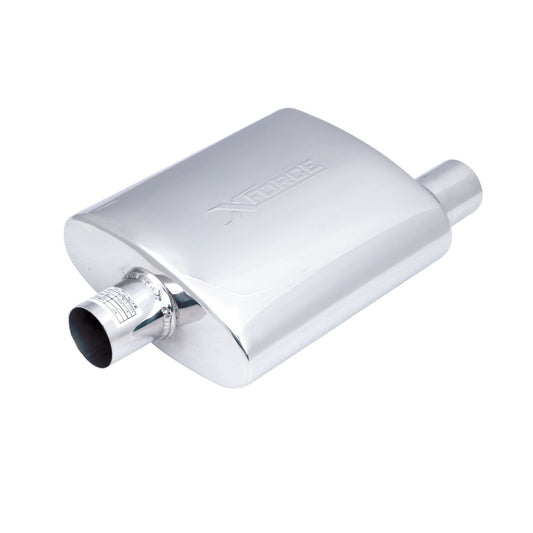 XFORCE Oval 4x10x12" With 3" Inlet; Exhaust Resonator Pipe VX05-1276