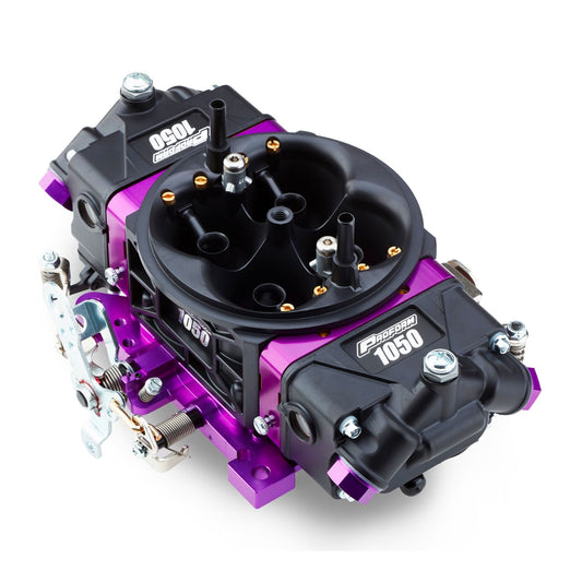 Proform Black Race Series Carburetor; 1050 CFM, Mechanical Secondary, Black & Purple 67305