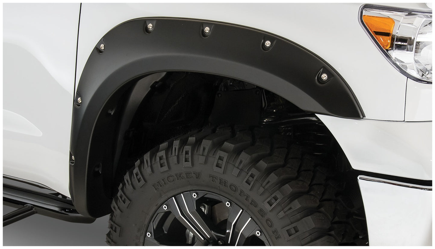 Bushwacker 30023-02 Black Pocket/Rivet Style Smooth Finish Front Fender Flares For 2007-2013 Toyota Tundra