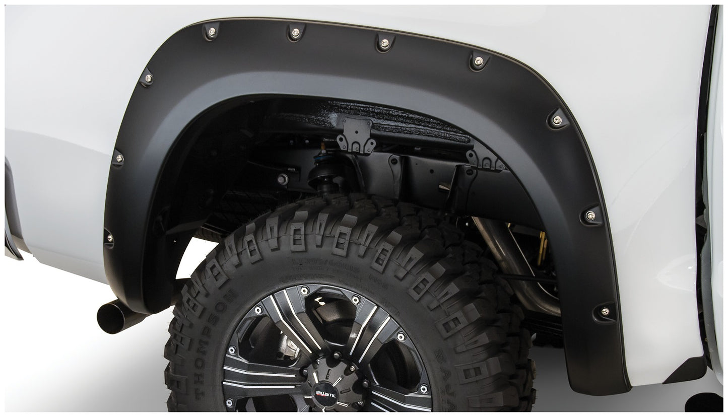 Bushwacker 30024-02 Black Pocket/Rivet Style Smooth Finish Rear Fender Flares For 2007-2013 Toyota Tundra