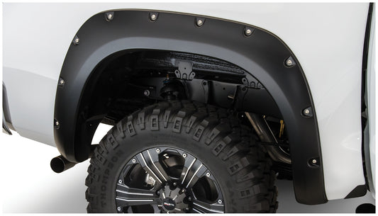 Bushwacker 30024-02 Black Pocket/Rivet Style Smooth Finish Rear Fender Flares For 2007-2013 Toyota Tundra