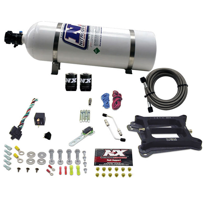 Nitrous Express 4150 4-BBL/GASOLINE (50-100-150-200-250-300HP) WITH 15LB BOTTLE NX-30040-15