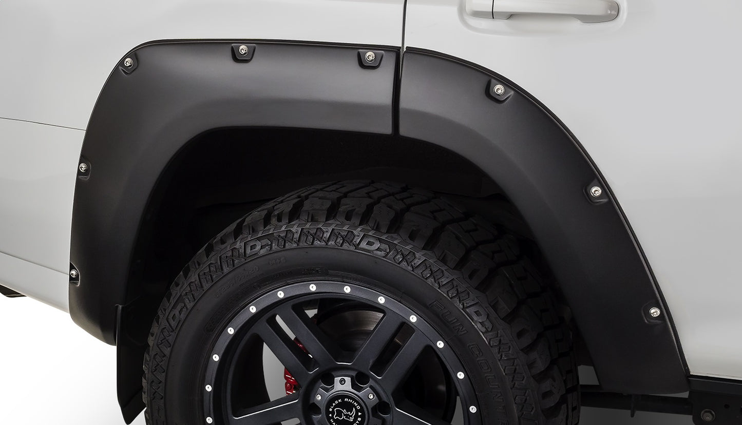 Bushwacker 30046-02 Black Pocket/Rivet Style Smooth Finish Rear Fender Flares For 2014-2022 Toyota 4Runner (Excludes Limited)
