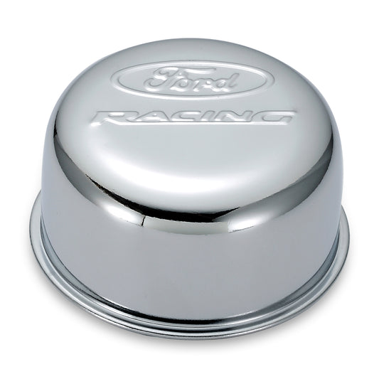 Proform Valve Cover Breather Cap; Chrome; Twist-On Type; 3in. Diameter; With Ford Logo 302-200