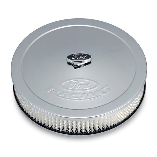 Proform Air Cleaner Kit; Chrome; Embossed Ford Logo; 13 Inch Diameter With Center Nut 302-350