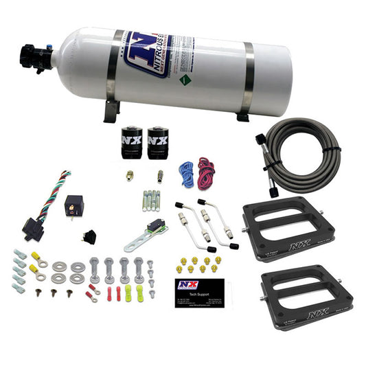 Nitrous Express DUAL/Dominator/GASOLINE (50-100-150-200-250-300HP) WITH 15LB BOTTLE NX-30270-15