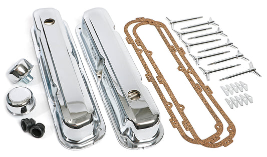 Trans-Dapt Performance Mopar Engine Dress Up Kit; Short Valve Covers; Sb Chrysler 318-340-360- Chrome 3050