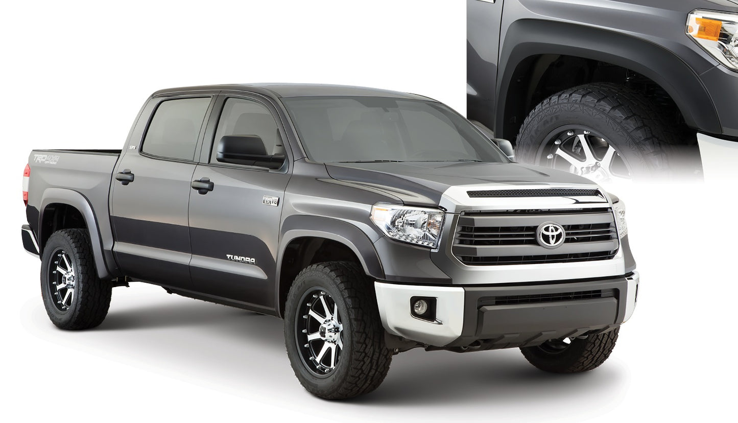 Bushwacker 30919-02 Black Extend-A-Fender Style Smooth Finish 4-Piece Fender Flare Set For 2014-2021 Toyota Tundra