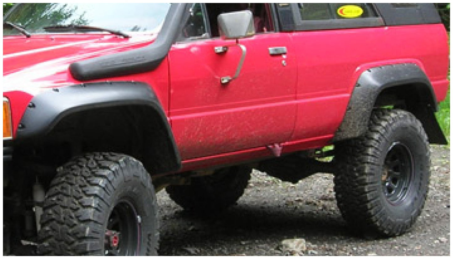 Bushwacker 31009-11 Black Cutout Style Smooth Finish Front Fender Flares For 1984-1988 Toyota Pickup