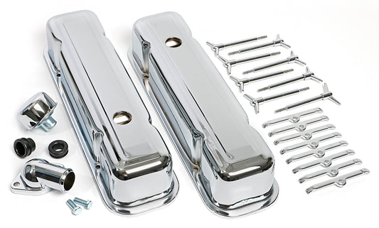 Trans-Dapt Performance Pontiac Engine Dress-Up Kit; Tall Valve Covers; Pontiac 301-455 (Not 403)- Chrome 3100