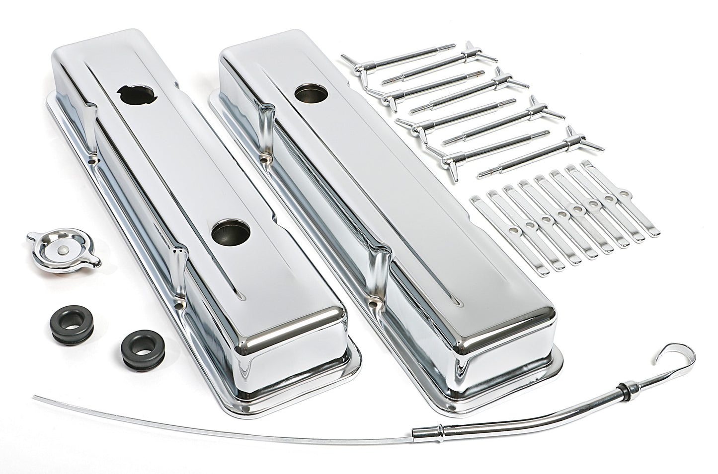 Trans-Dapt Performance O.E.M. Style Engine Dress-Up Kit; Short Valve Covers; 1978-1986 Chevrolet 5.0/5.7L- Chrome 3101