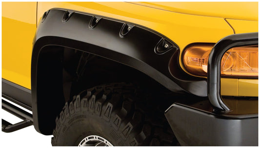 Bushwacker 31063-02 Black Pocket/Rivet Style Smooth Finish Front Fender Flares For 2007-2014 Toyota FJ Cruiser