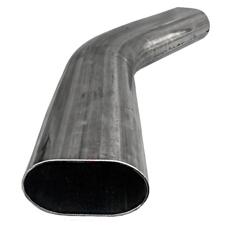 Granatelli 3" Oval Exhaust Tubing Horizontal 45^ bend 4.50 inch Bend Radius 313536