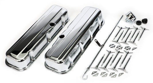 Trans-Dapt Performance Engine Dress-Up Kit; 1965-95 Bb Chevrolet 396-454 (Mark Iv); Tall Valve Covers- Chrome 3144