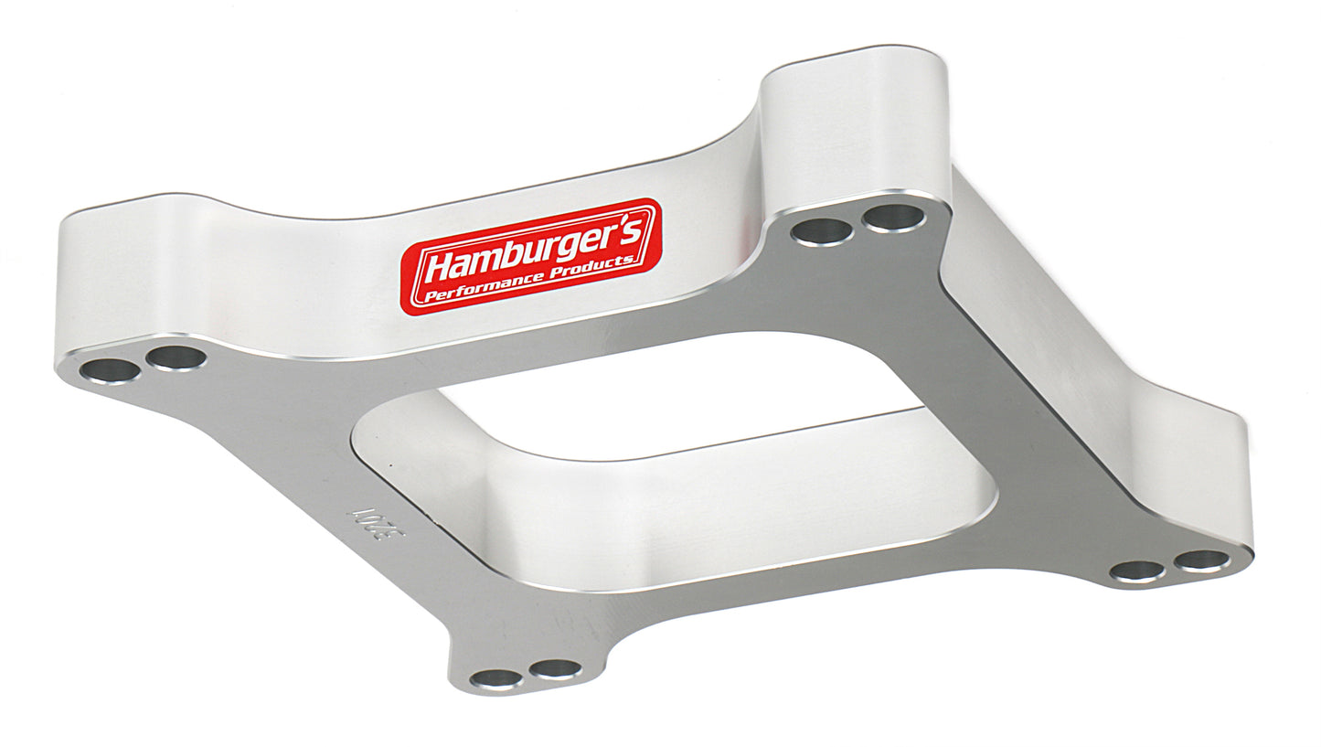 HAMBURGER'S PERFORMANCE PRODUCTS OPEN PLENUM CARBURETOR SPACER- HOLLEY / AFB; 1 IN. TALL- BILLET ALUMINUM 3201