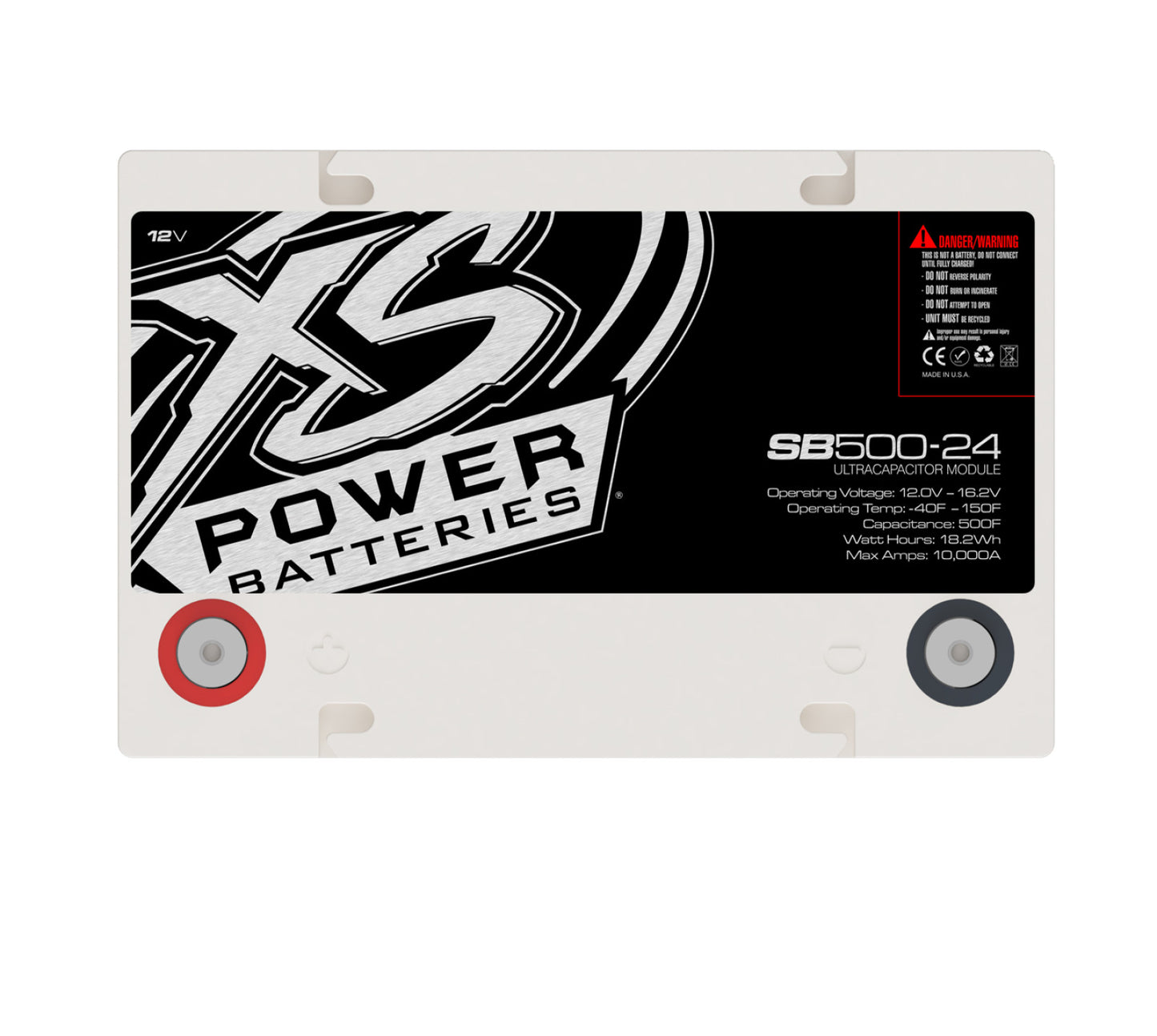 XS Power Batteries 12V Super Bank Capacitor Modules - M6 Terminal Bolts Included 10000 Max Amps SB500-24